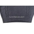 Мужской свитер с воротником-шалью, пуговица, вязаный пуловер